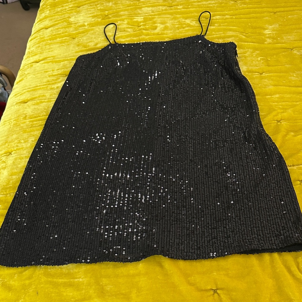 Banana Republic Black Sequin Mini Dress size 10 NWT